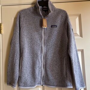 New with Tags Patagonia Heathered Gray w/hint of Blue-Purple Fleece Jacket